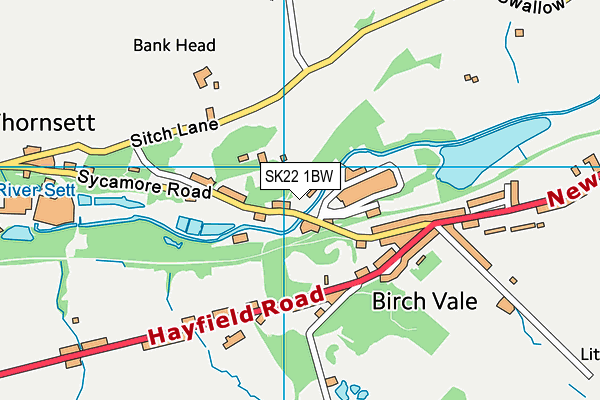 SK22 1BW map - OS VectorMap District (Ordnance Survey)