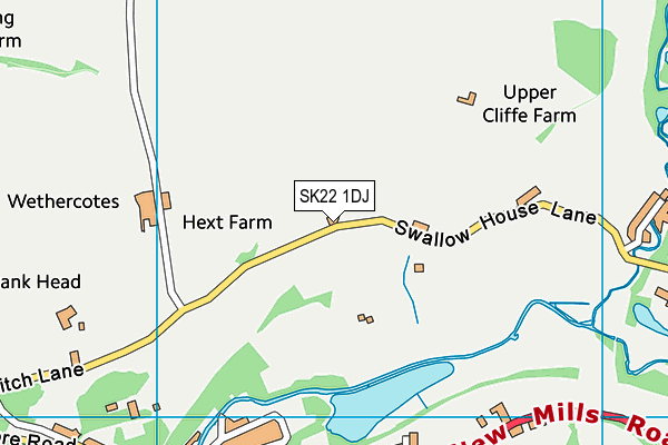 SK22 1DJ map - OS VectorMap District (Ordnance Survey)