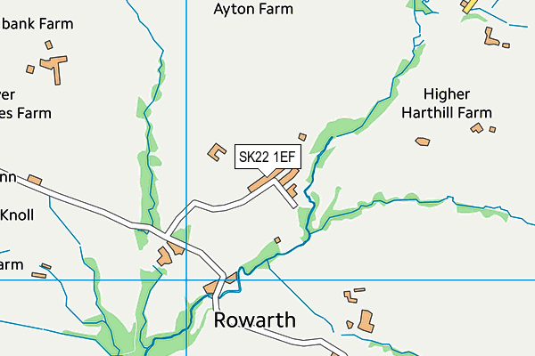 SK22 1EF map - OS VectorMap District (Ordnance Survey)