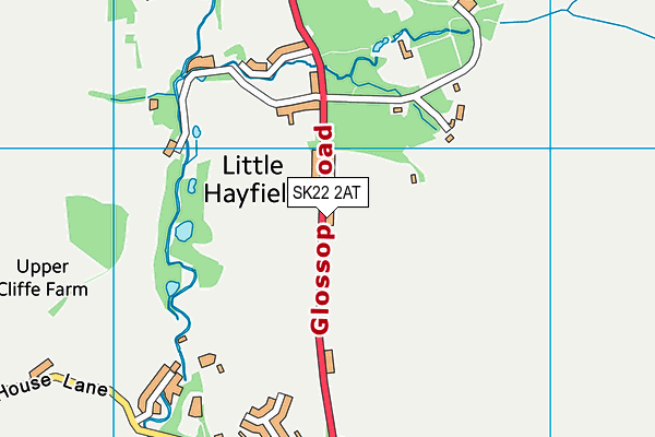 SK22 2AT map - OS VectorMap District (Ordnance Survey)