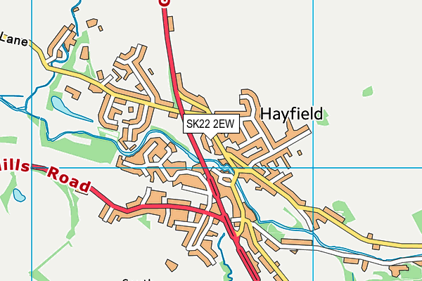 SK22 2EW map - OS VectorMap District (Ordnance Survey)