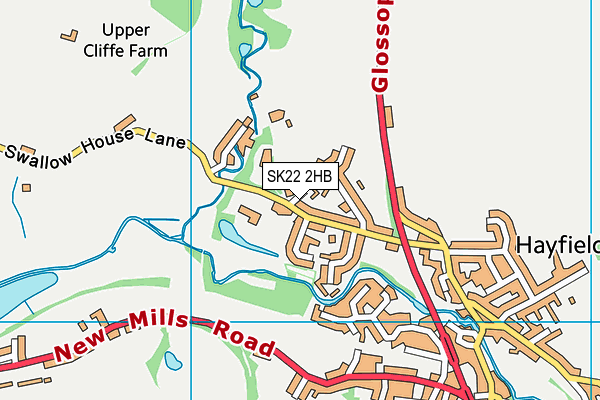 Hayfield Primary School map (SK22 2HB) - OS VectorMap District (Ordnance Survey)