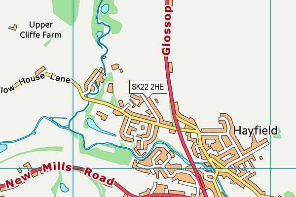 SK22 2HE map - OS VectorMap District (Ordnance Survey)