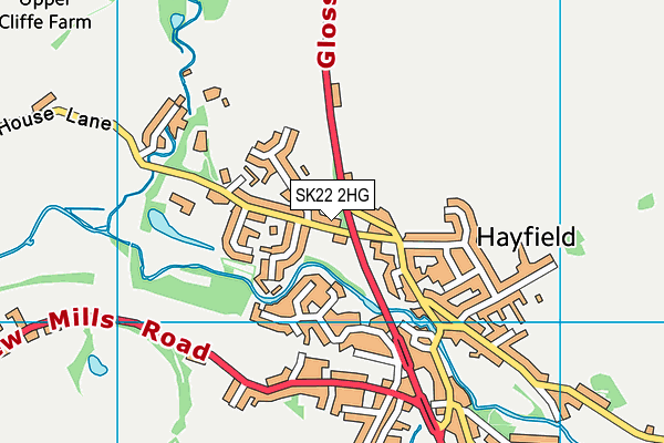 SK22 2HG map - OS VectorMap District (Ordnance Survey)