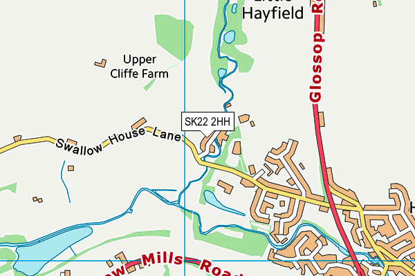 SK22 2HH map - OS VectorMap District (Ordnance Survey)