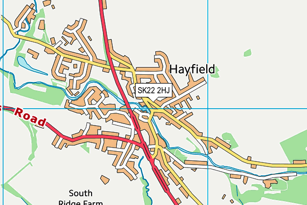 SK22 2HJ map - OS VectorMap District (Ordnance Survey)