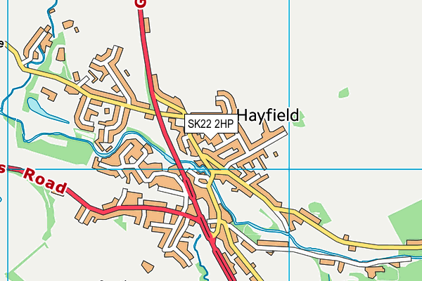 SK22 2HP map - OS VectorMap District (Ordnance Survey)