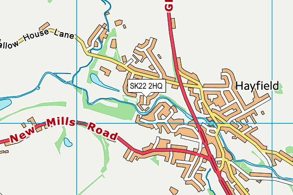 SK22 2HQ map - OS VectorMap District (Ordnance Survey)
