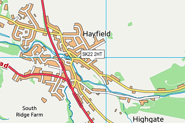 SK22 2HT map - OS VectorMap District (Ordnance Survey)