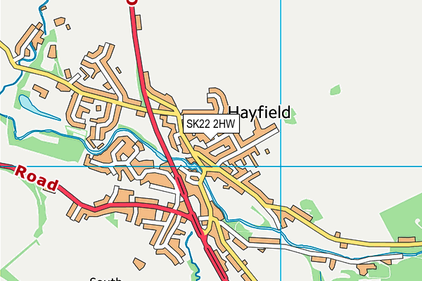 SK22 2HW map - OS VectorMap District (Ordnance Survey)