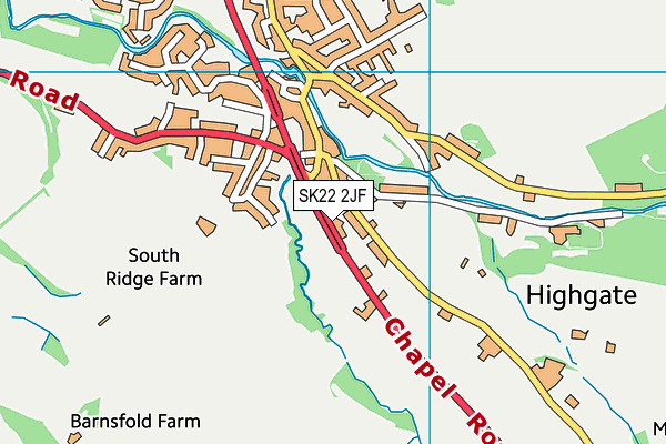 SK22 2JF map - OS VectorMap District (Ordnance Survey)