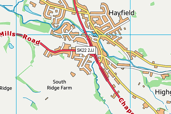 SK22 2JJ map - OS VectorMap District (Ordnance Survey)