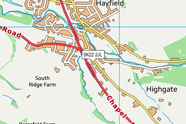 SK22 2JL map - OS VectorMap District (Ordnance Survey)