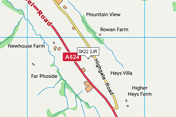 SK22 2JR map - OS VectorMap District (Ordnance Survey)