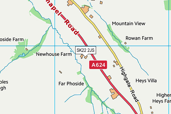 SK22 2JS map - OS VectorMap District (Ordnance Survey)