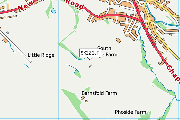 SK22 2JT map - OS VectorMap District (Ordnance Survey)
