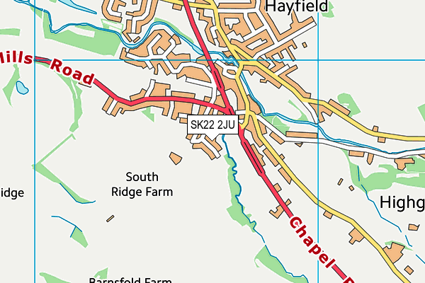 SK22 2JU map - OS VectorMap District (Ordnance Survey)