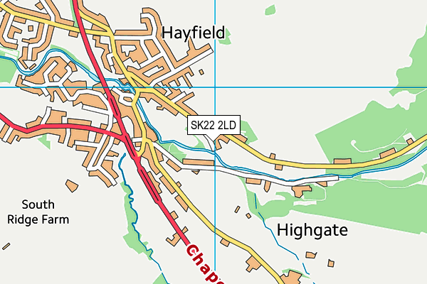 SK22 2LD map - OS VectorMap District (Ordnance Survey)