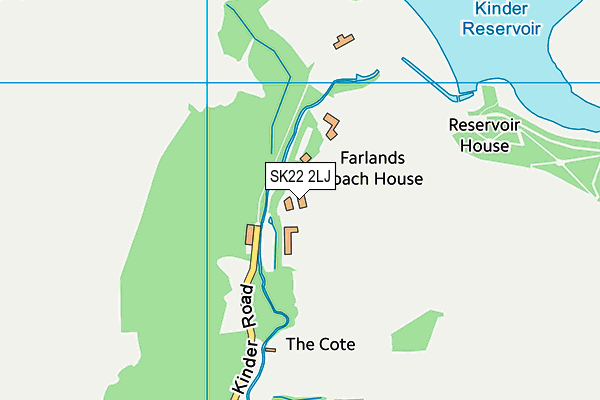 SK22 2LJ map - OS VectorMap District (Ordnance Survey)