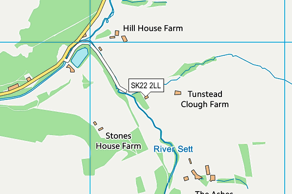 SK22 2LL map - OS VectorMap District (Ordnance Survey)