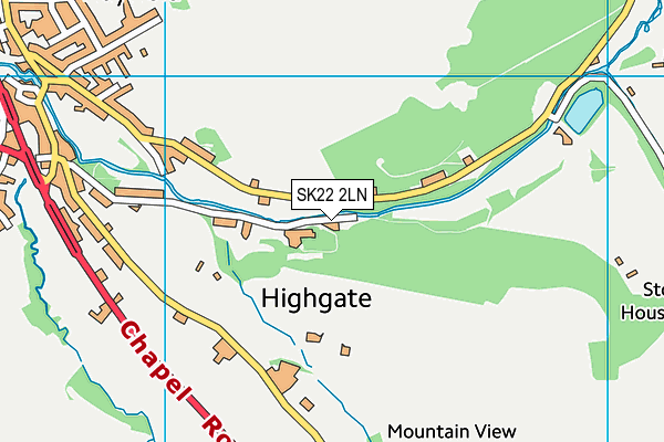 SK22 2LN map - OS VectorMap District (Ordnance Survey)