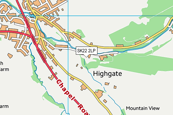 SK22 2LP map - OS VectorMap District (Ordnance Survey)