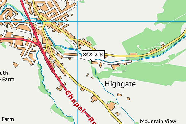 SK22 2LS map - OS VectorMap District (Ordnance Survey)