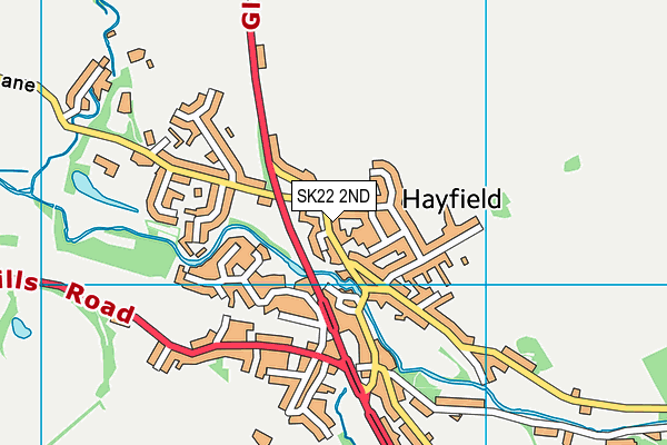 SK22 2ND map - OS VectorMap District (Ordnance Survey)