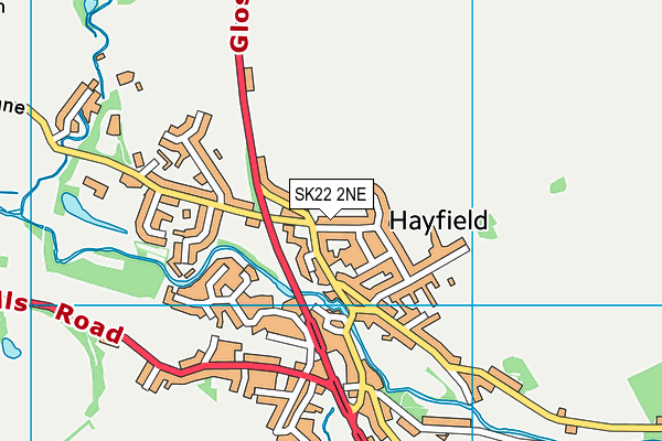 SK22 2NE map - OS VectorMap District (Ordnance Survey)