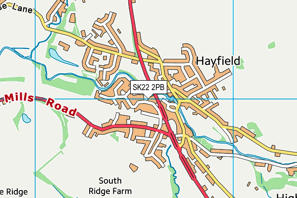 SK22 2PB map - OS VectorMap District (Ordnance Survey)