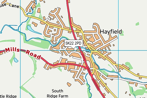 SK22 2PD map - OS VectorMap District (Ordnance Survey)