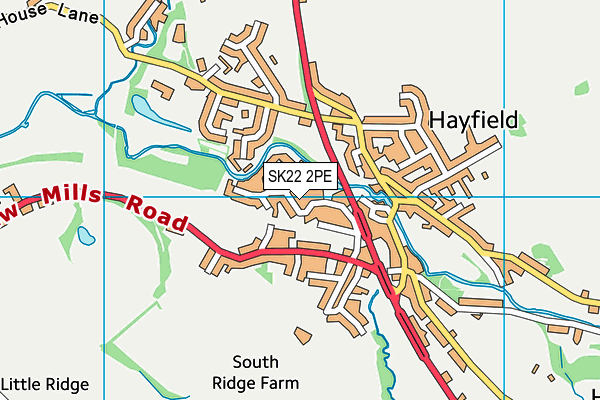 SK22 2PE map - OS VectorMap District (Ordnance Survey)