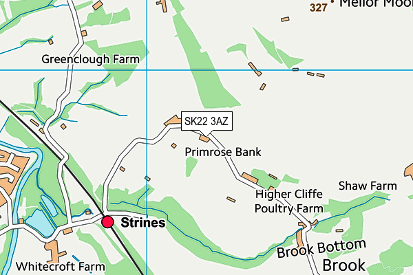 SK22 3AZ map - OS VectorMap District (Ordnance Survey)