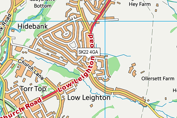 SK22 4GA map - OS VectorMap District (Ordnance Survey)