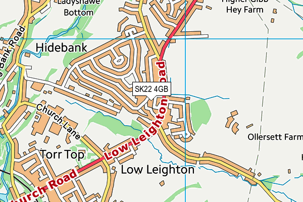 SK22 4GB map - OS VectorMap District (Ordnance Survey)