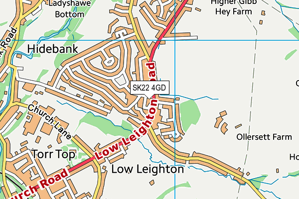 SK22 4GD map - OS VectorMap District (Ordnance Survey)