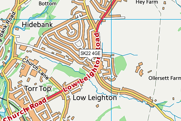 SK22 4GE map - OS VectorMap District (Ordnance Survey)