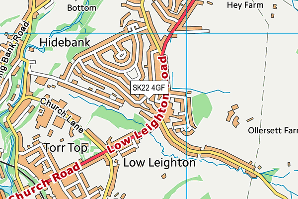 SK22 4GF map - OS VectorMap District (Ordnance Survey)