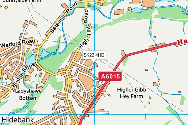 SK22 4HD map - OS VectorMap District (Ordnance Survey)