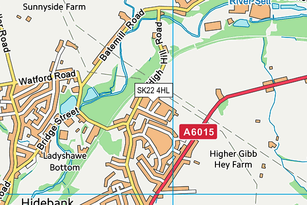 SK22 4HL map - OS VectorMap District (Ordnance Survey)