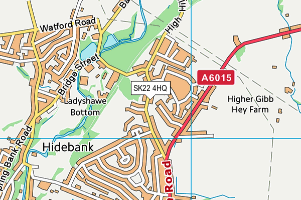 SK22 4HQ map - OS VectorMap District (Ordnance Survey)