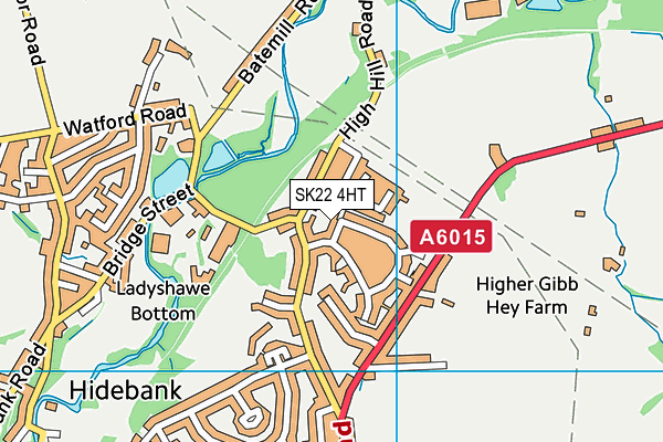 SK22 4HT map - OS VectorMap District (Ordnance Survey)