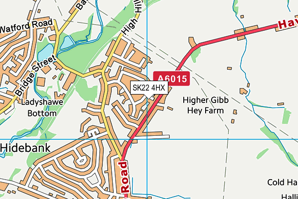 SK22 4HX map - OS VectorMap District (Ordnance Survey)
