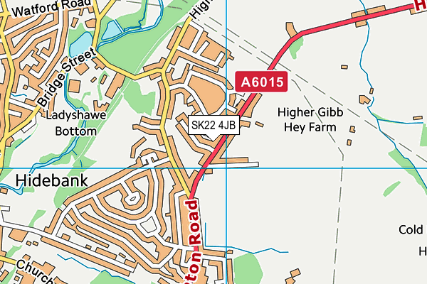 SK22 4JB map - OS VectorMap District (Ordnance Survey)