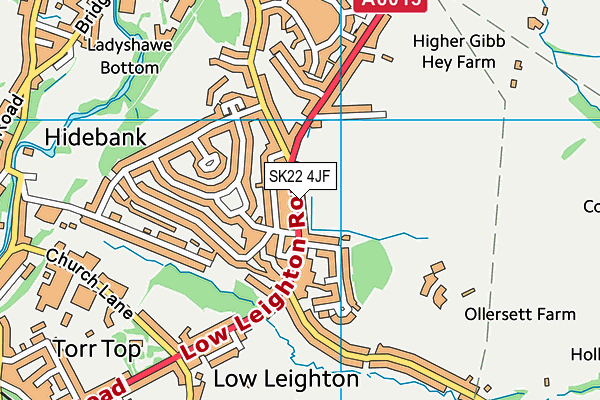 SK22 4JF map - OS VectorMap District (Ordnance Survey)