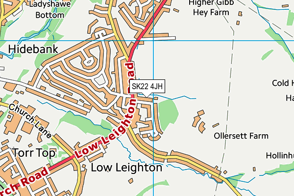SK22 4JH map - OS VectorMap District (Ordnance Survey)