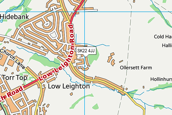 SK22 4JJ map - OS VectorMap District (Ordnance Survey)