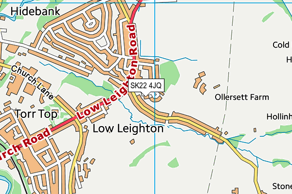 SK22 4JQ map - OS VectorMap District (Ordnance Survey)