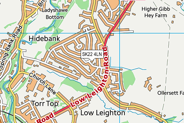 SK22 4LN map - OS VectorMap District (Ordnance Survey)