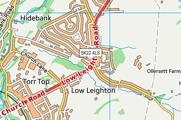 SK22 4LS map - OS VectorMap District (Ordnance Survey)